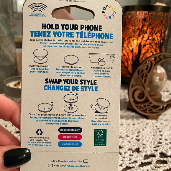 Sun & moon 🌞🌙 celestial crystal grid PopSocket - Picture 3 of 6